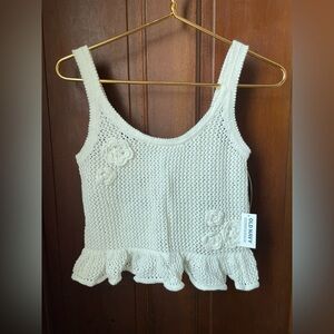 Old Navy women's small petite sleeveless white top NWT